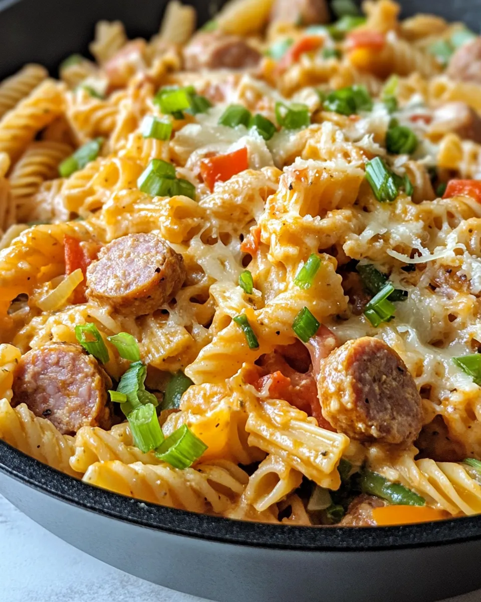 Classic Creamy Cajun Sausage-Style Turkey Pasta Skillet dish photo