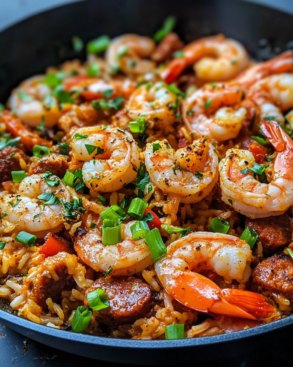 Easy Creamy Cajun Shrimp and Sausage-Style Turkey Jambalaya recipe image