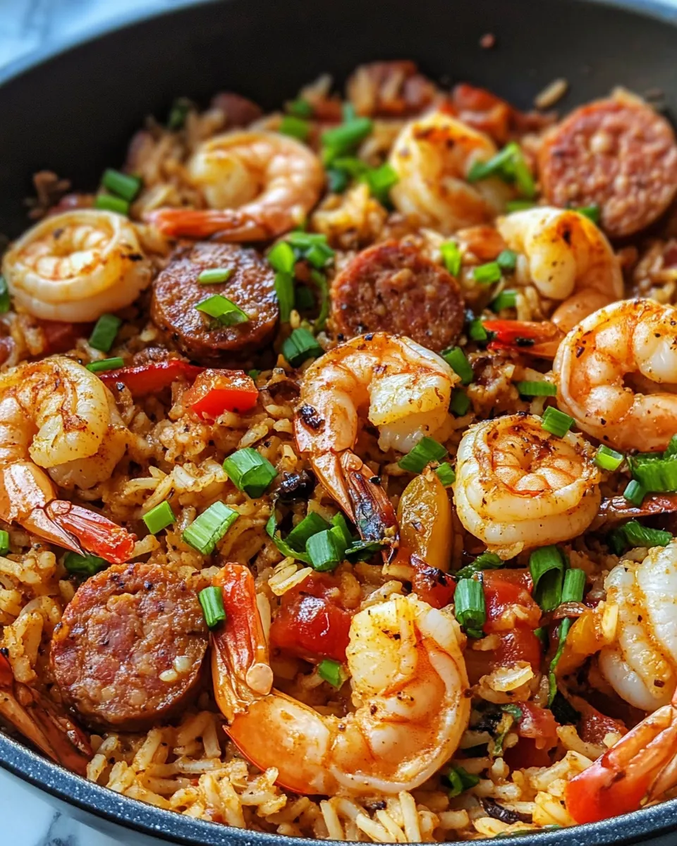 Delicious Creamy Cajun Shrimp and Sausage-Style Turkey Jambalaya dish photo