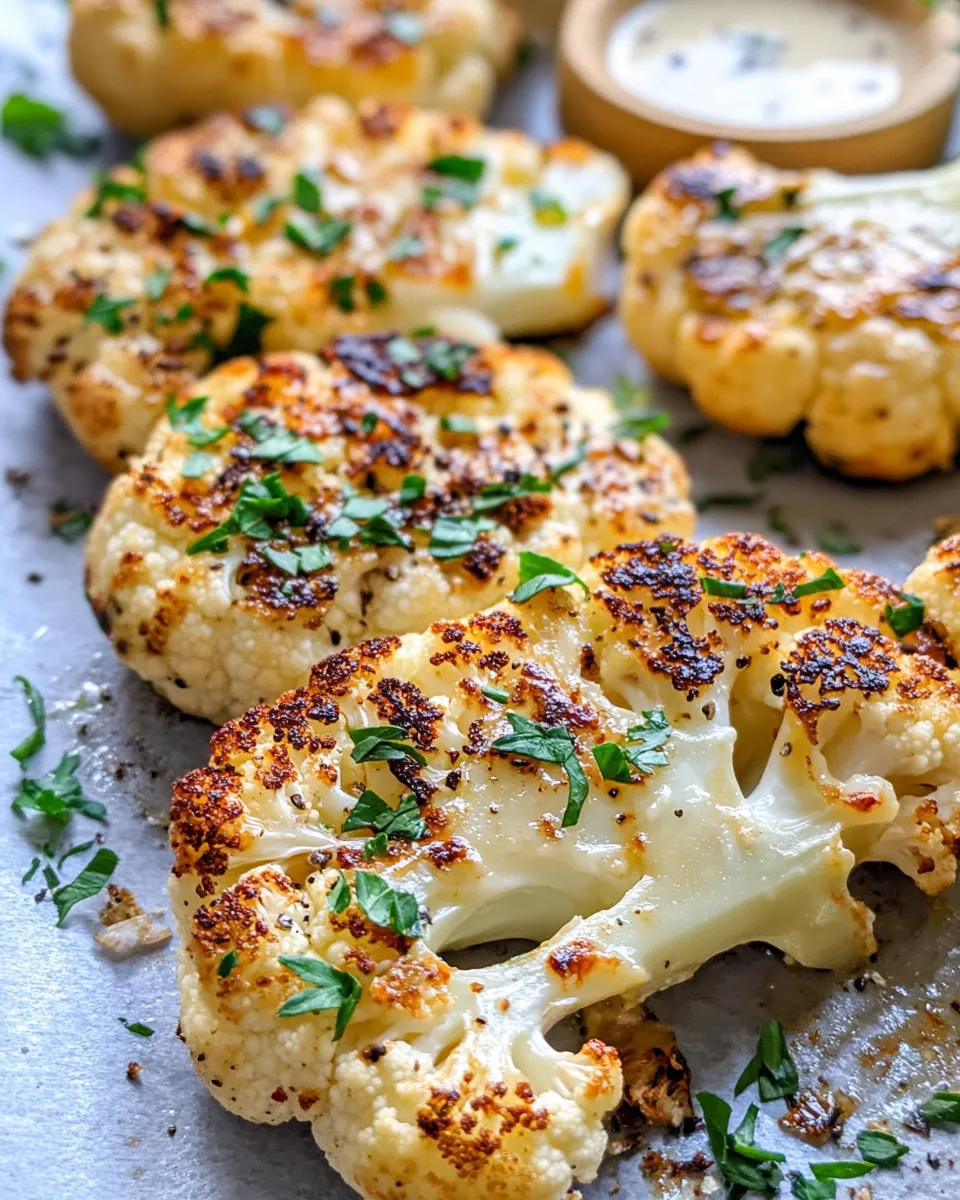 Delicious Creamy Garlic Parmesan Cauliflower Steaks recipe photo