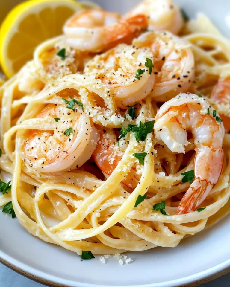Homemade Creamy Garlic Shrimp Linguine with Lemon Zest recipe photo