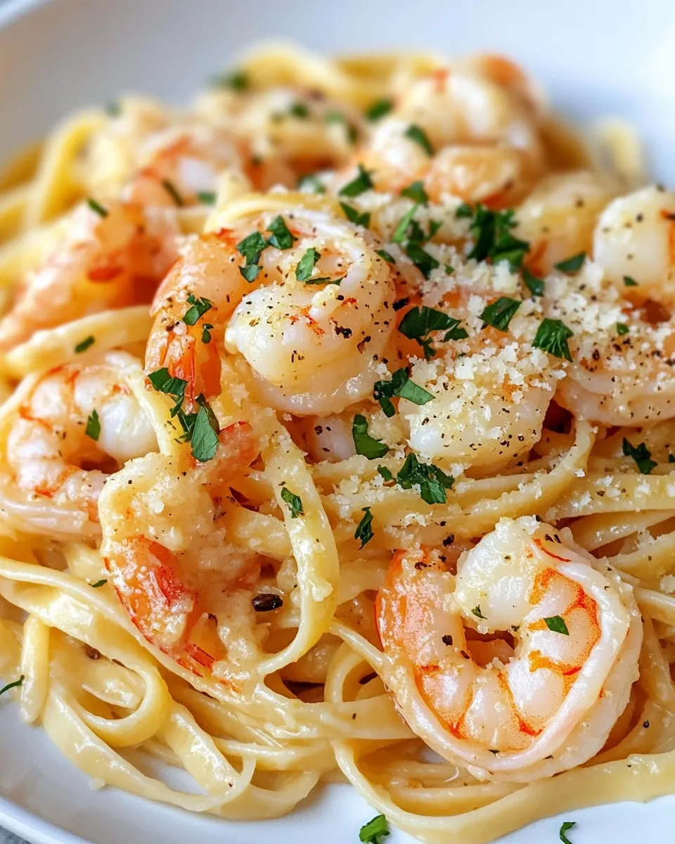 Classic Creamy Garlic Shrimp Linguine with Lemon Zest dish photo