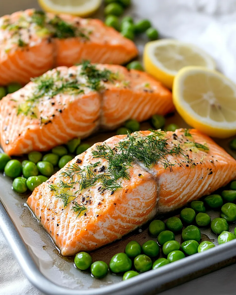 Classic Creamy Lemon Dill Salmon with Buttered Peas dish photo