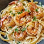 Delicious Creamy Lemon Pepper Alfredo with Blackened Shrimp recipe photo