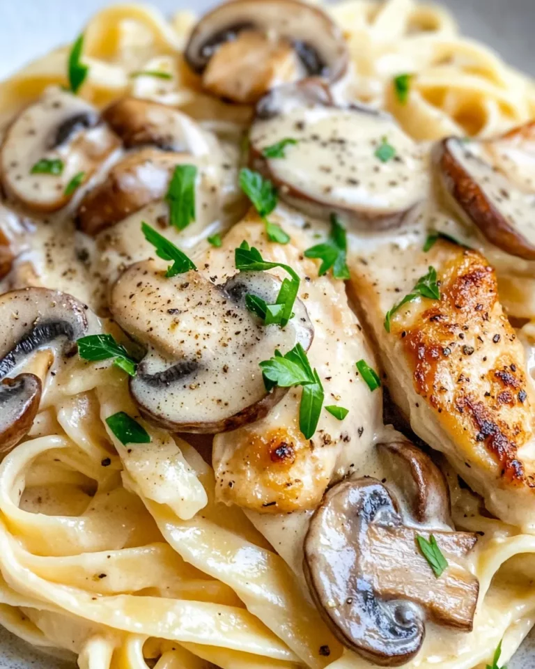 Homemade Creamy Parmesan Chicken & Wild Mushroom Fettuccine photo