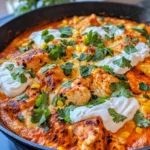 Homemade Creamy Poblano Chicken Enchilada Skillet recipe photo