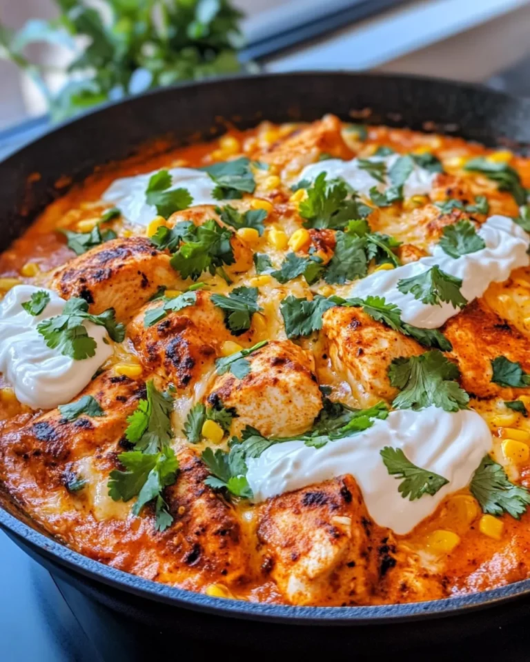 Homemade Creamy Poblano Chicken Enchilada Skillet recipe photo