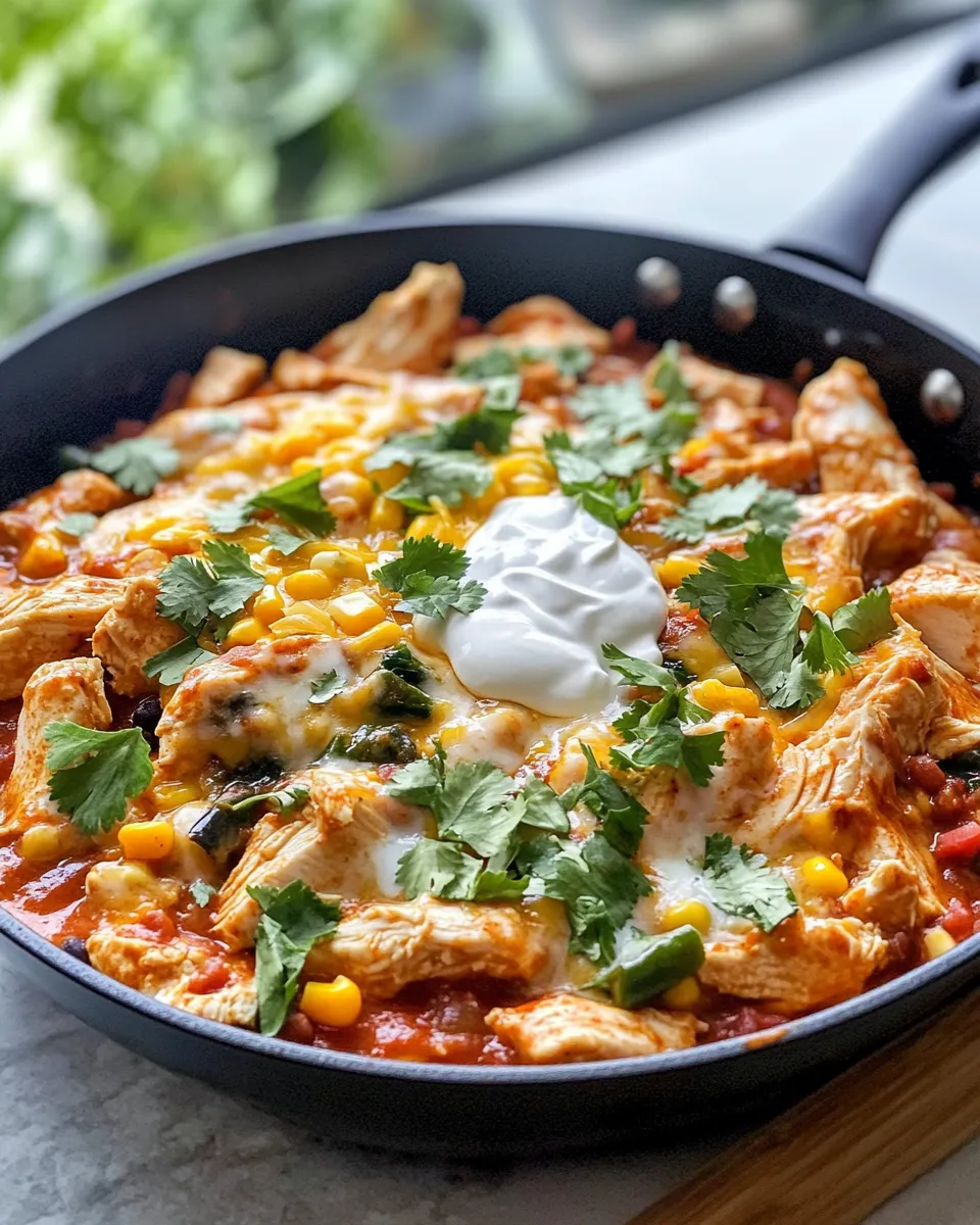Classic Creamy Poblano Chicken Enchilada Skillet dish photo
