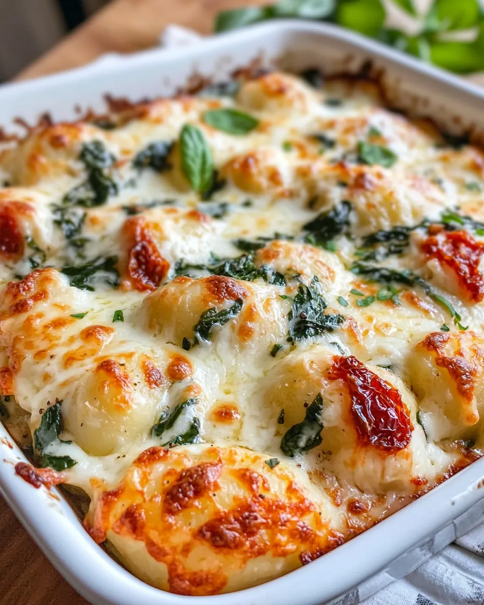 Delicious Creamy Spinach and Sun-Dried Tomato Gnocchi Bake picture