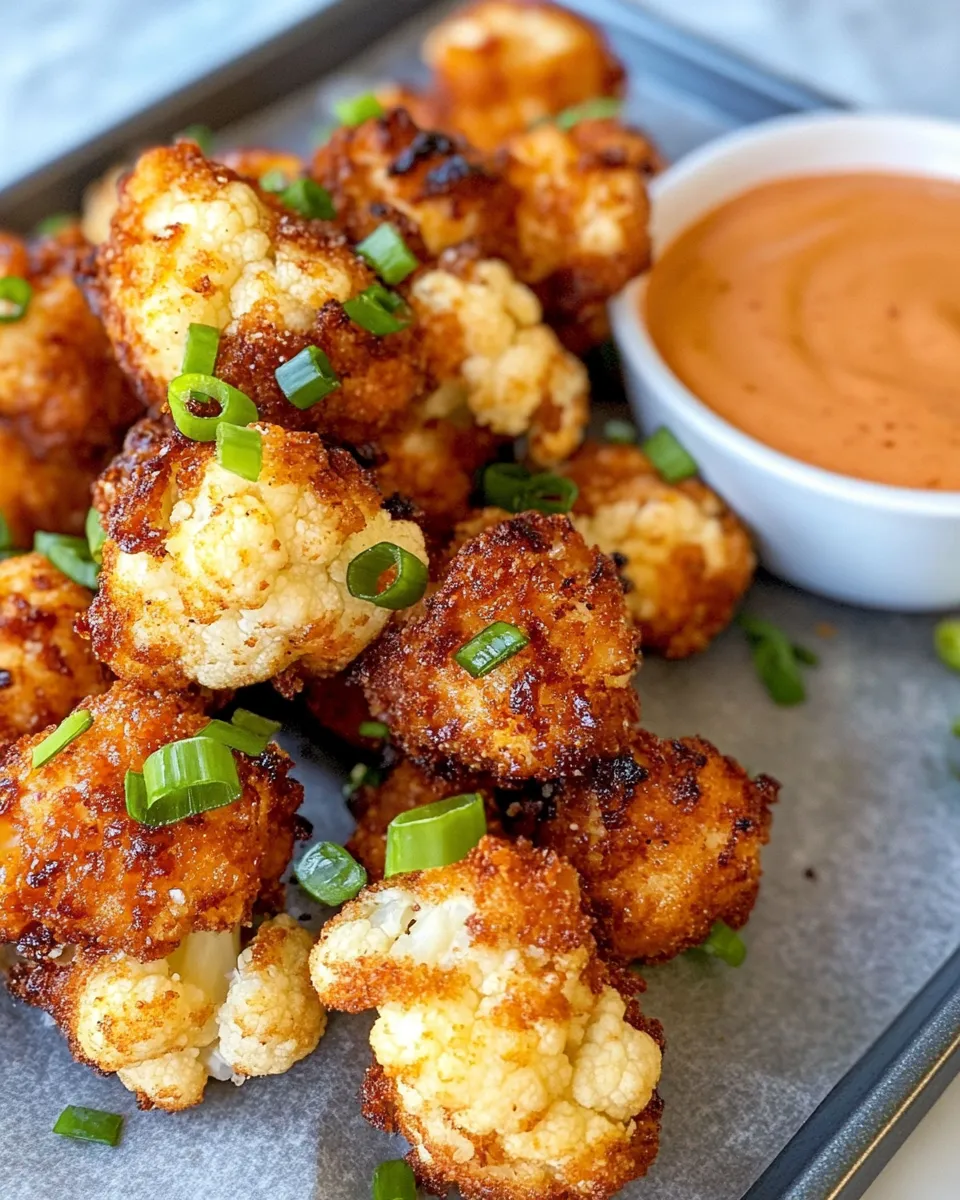Easy Crispy Honey Garlic Cauliflower Bites with Sriracha Mayo recipe photo