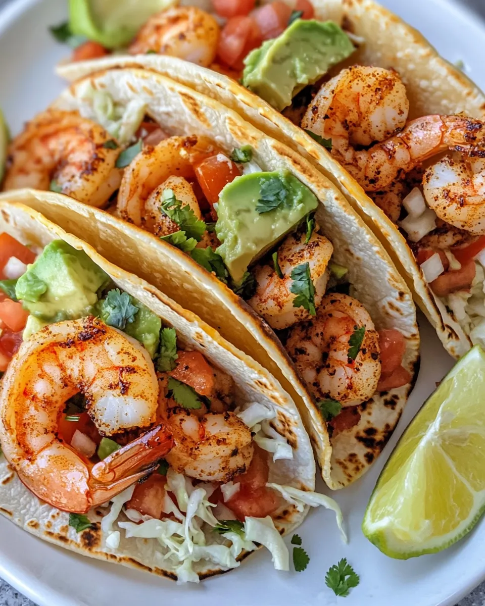 Classic Crispy Lemon Garlic Butter Shrimp Tacos recipe image