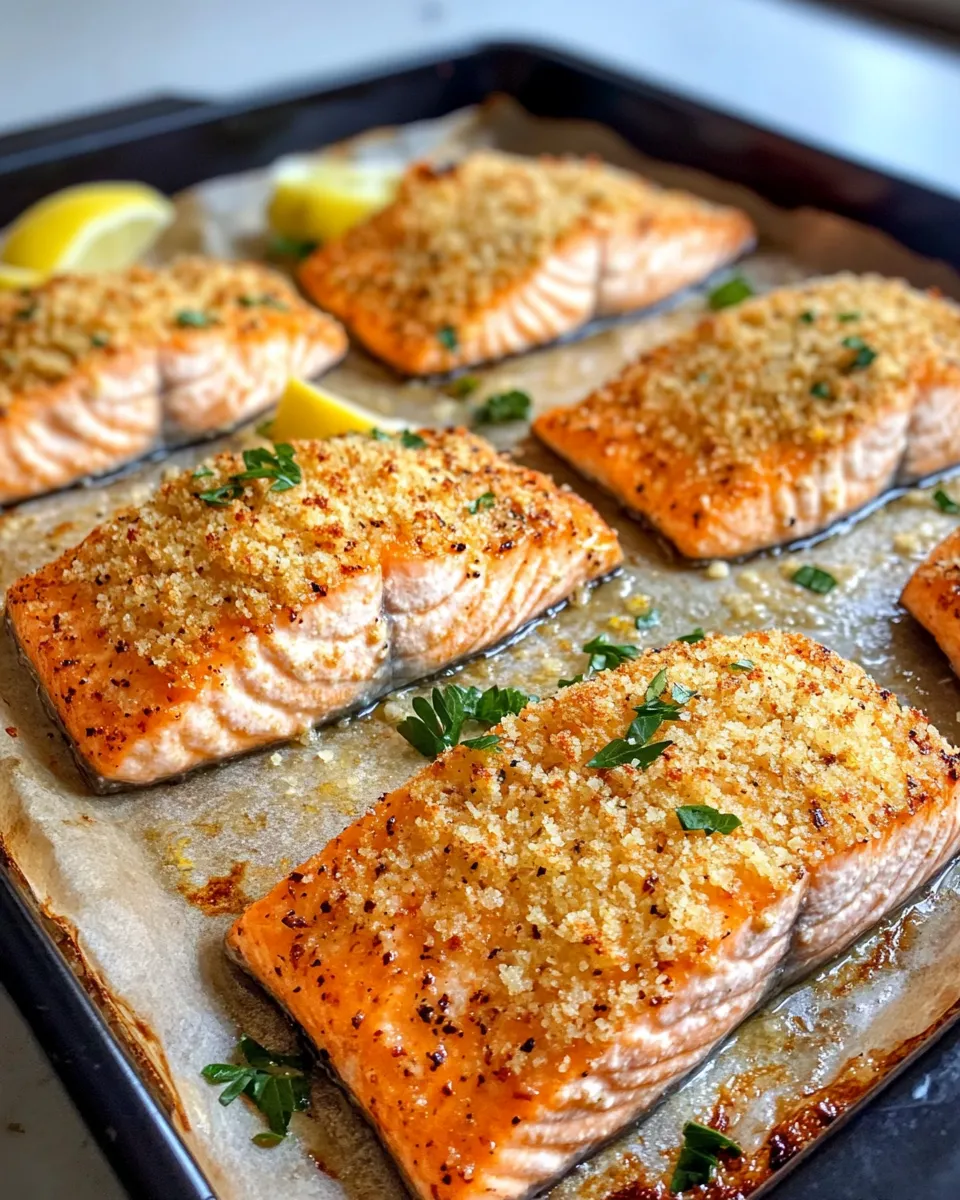 Homemade Crispy Parmesan Crusted Salmon with Lemon Cream recipe photo
