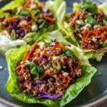 Homemade Firecracker Beef Lettuce Wraps with Crunchy Slaw recipe photo