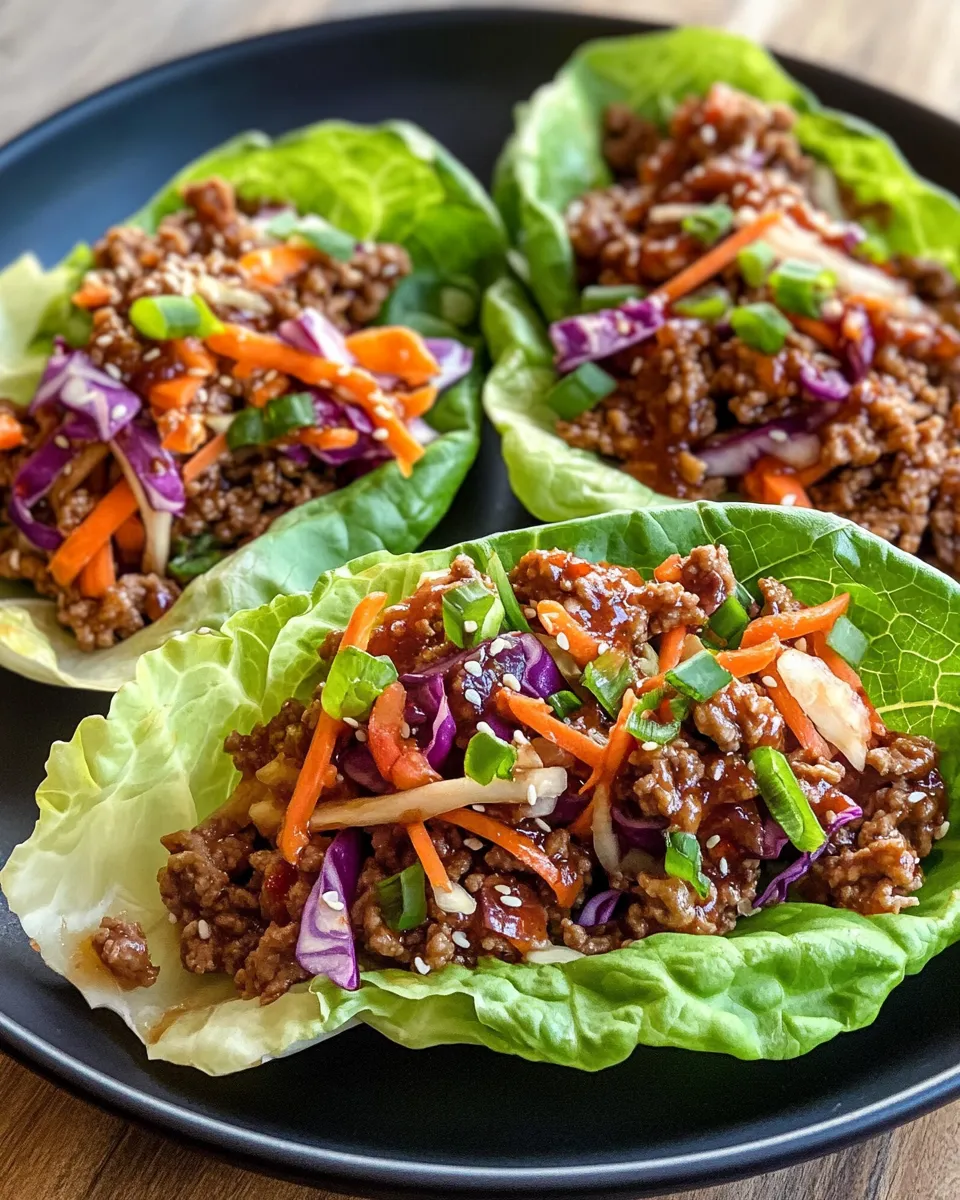 Classic Firecracker Beef Lettuce Wraps with Crunchy Slaw dish photo