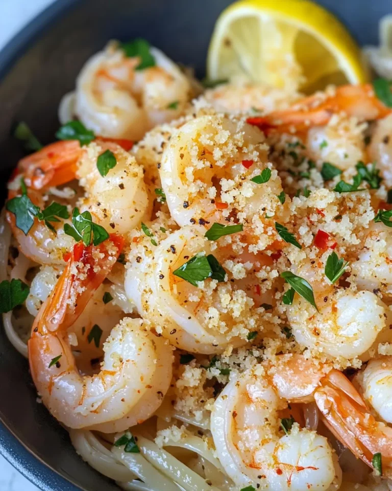 Homemade Garlic Butter Shrimp Scampi with Toasted Breadcrumbs recipe photo