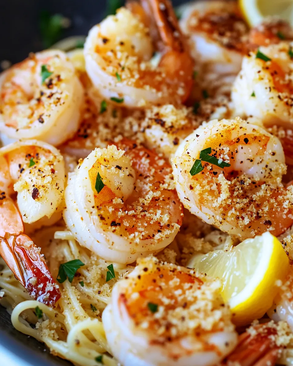 Classic Garlic Butter Shrimp Scampi with Toasted Breadcrumbs dish photo