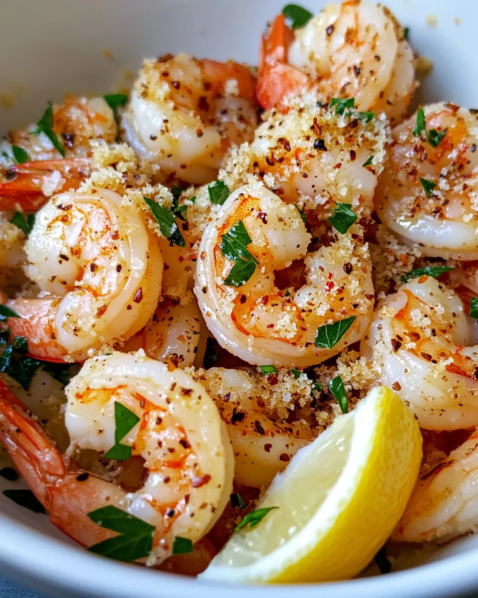 Delicious Garlic Butter Shrimp Scampi with Toasted Breadcrumbs image