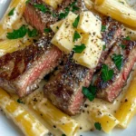 Homemade Garlic Butter Steak with Creamy Parmesan Rigatoni photo