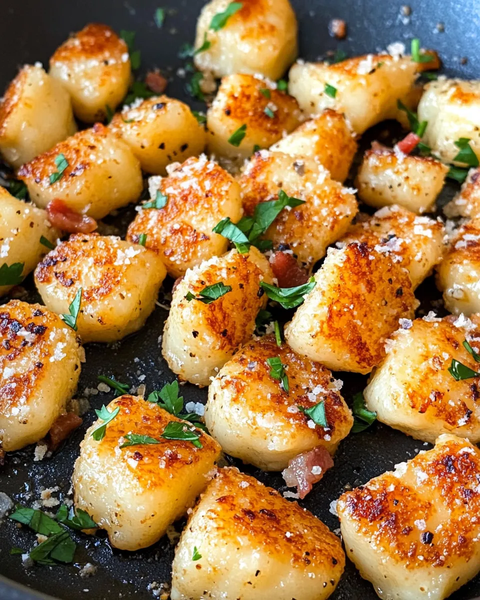 Homemade Garlic Parmesan Gnocchi with Crispy Pancake-Style Seared Sides photo