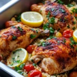 Homemade Harissa Roasted Chicken with Lemon Couscous recipe photo