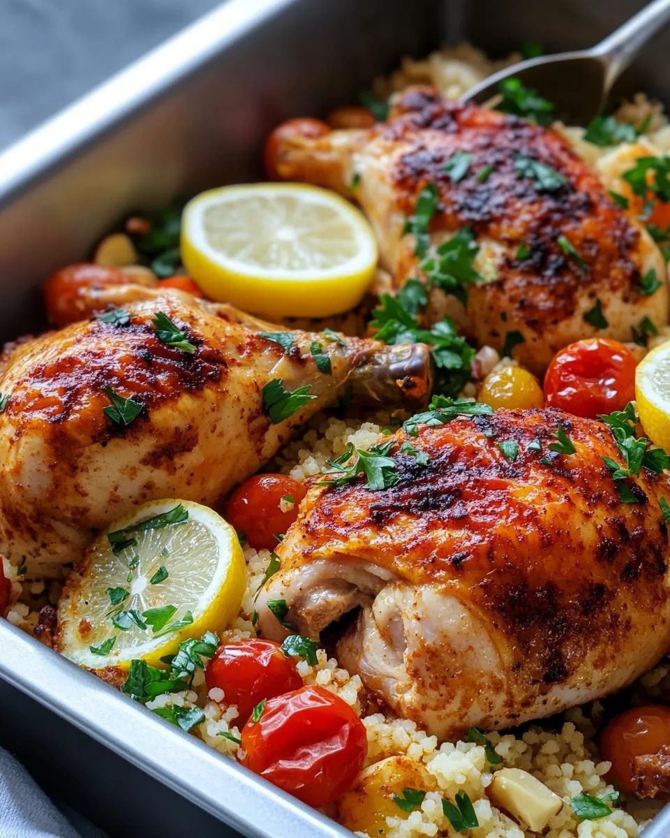 Homemade Harissa Roasted Chicken with Lemon Couscous recipe photo