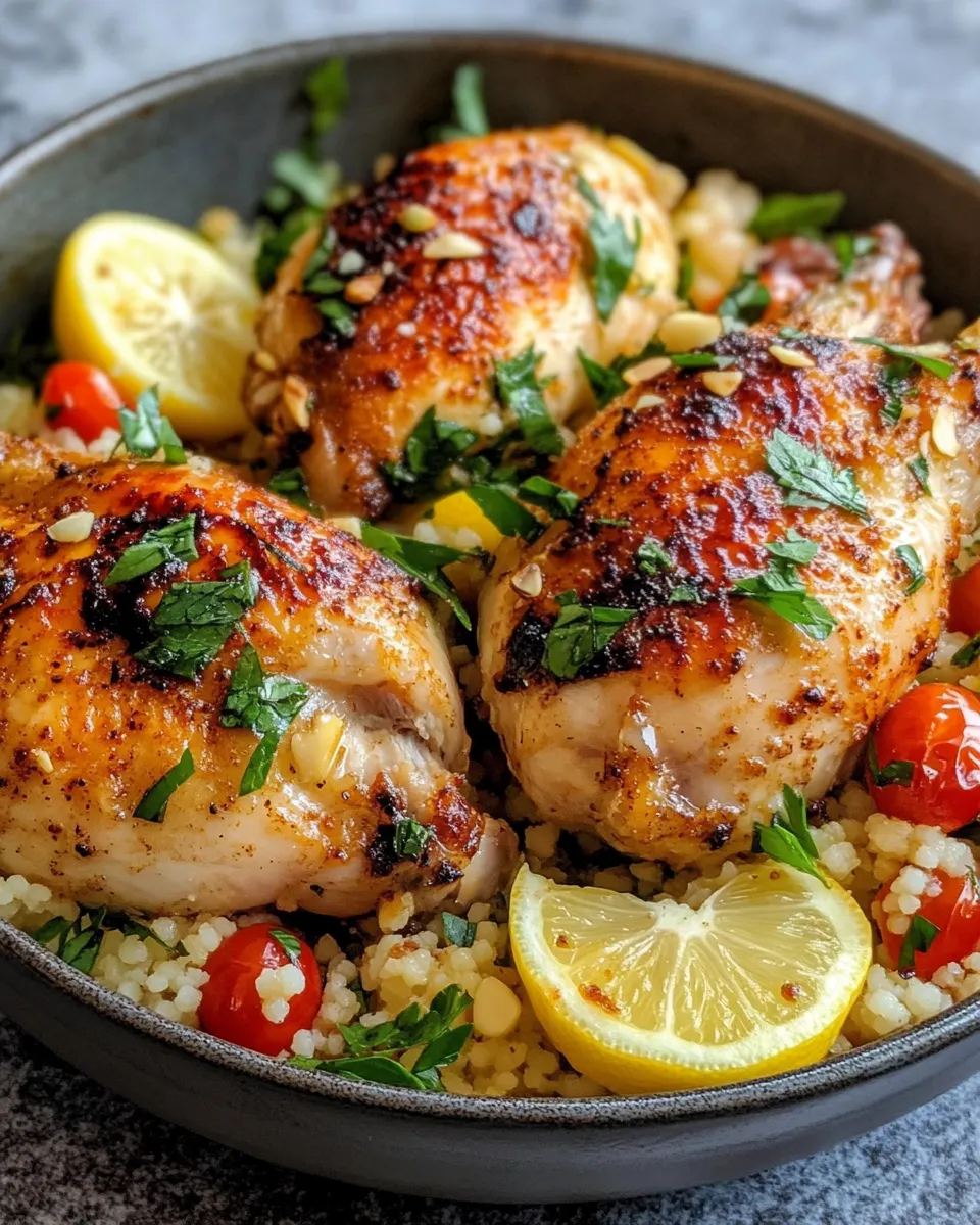 Classic Harissa Roasted Chicken with Lemon Couscous dish photo