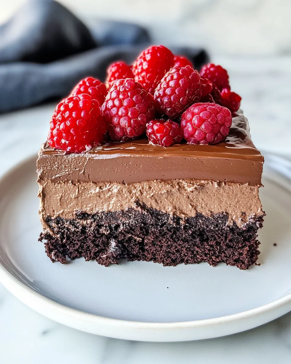 Easy Heavenly Raspberry Chocolate Mousse Cake with a Silky Finish dish photo