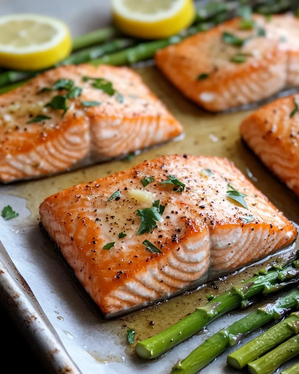 Classic Honey Butter Garlic Salmon Sheet Pan Dinner image