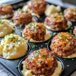 Homemade Honey Garlic Glazed Meatloaf Minis with Cheesy Mash photo
