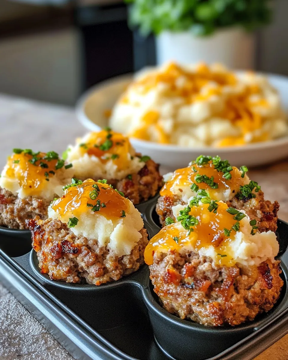 Classic Honey Garlic Glazed Meatloaf Minis with Cheesy Mash image