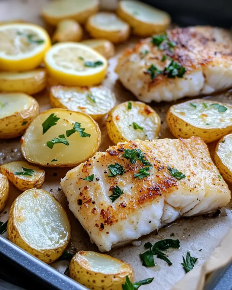 Homemade Lemon Garlic Butter Cod with Crispy Potatoes photo