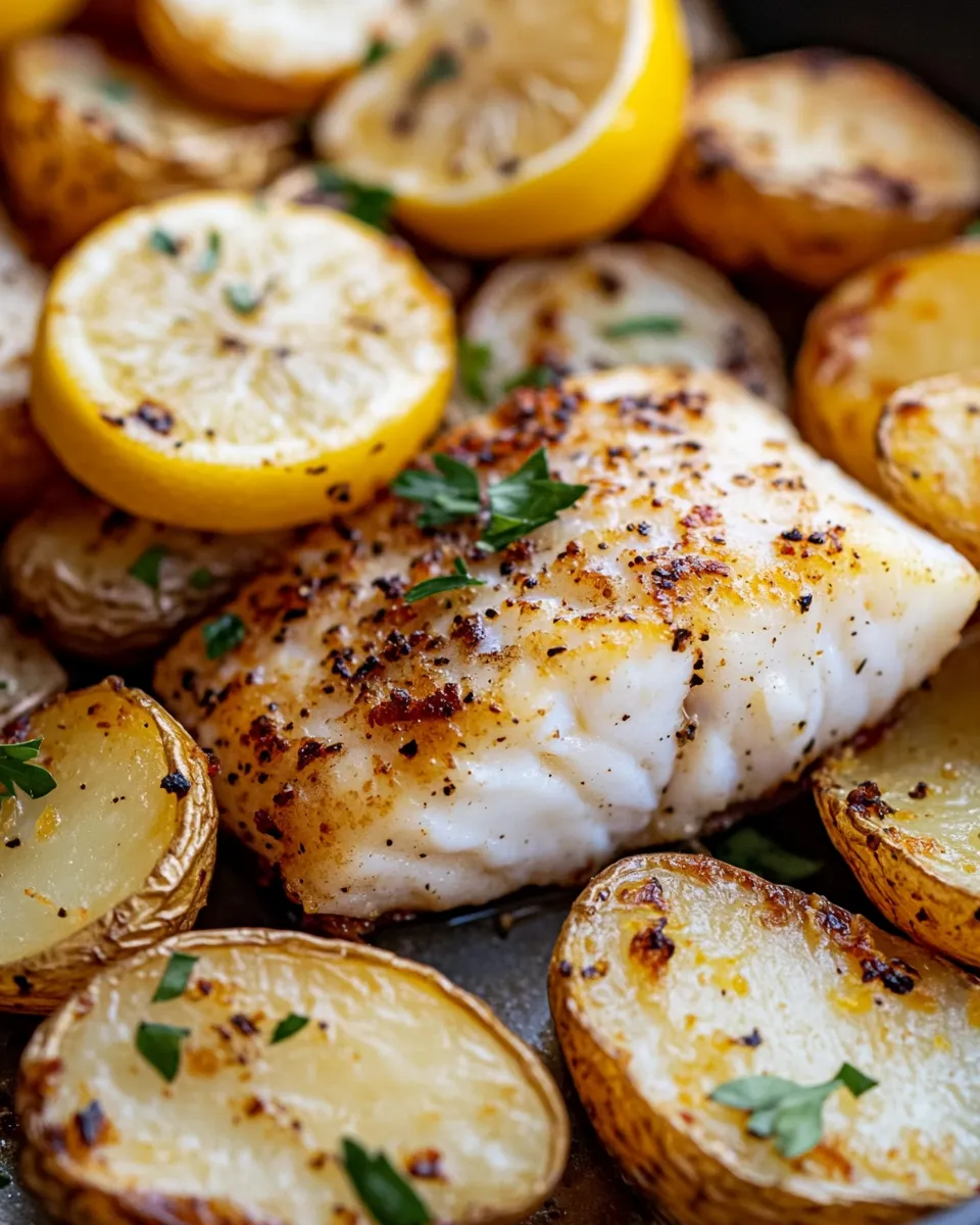 Classic Lemon Garlic Butter Cod with Crispy Potatoes image