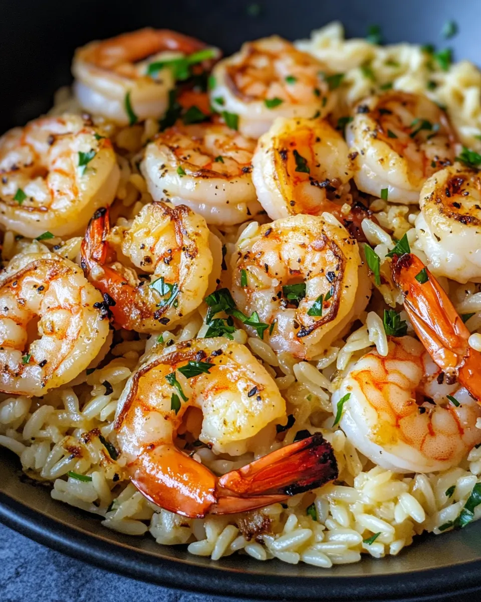 Classic Lemon Herb Roasted Shrimp with Orzo Pilaf image
