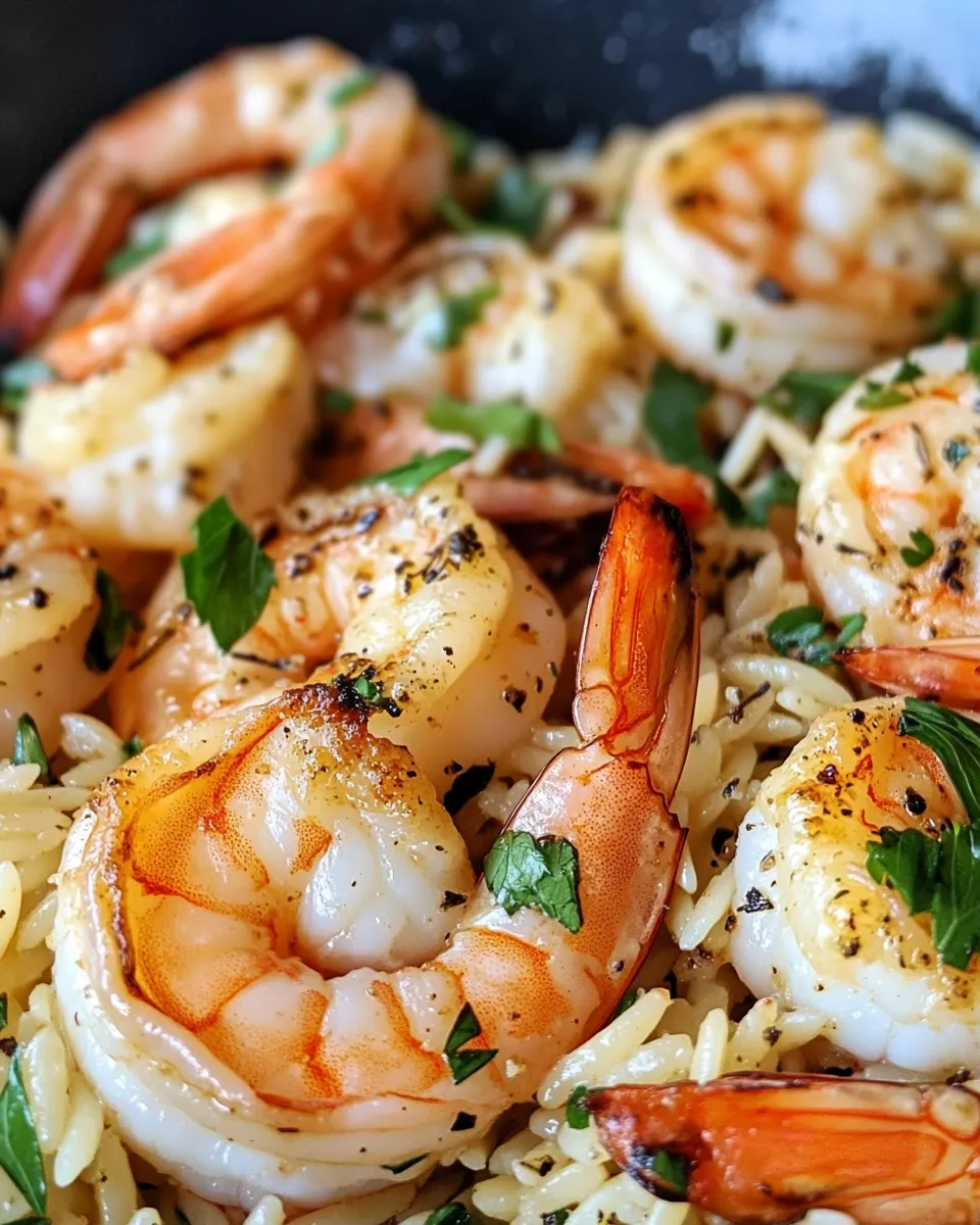 Delicious Lemon Herb Roasted Shrimp with Orzo Pilaf dish photo