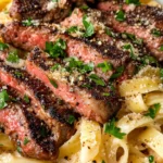 Homemade One-Pot Creamy Spicy Garlic Butter Steak & Pasta photo