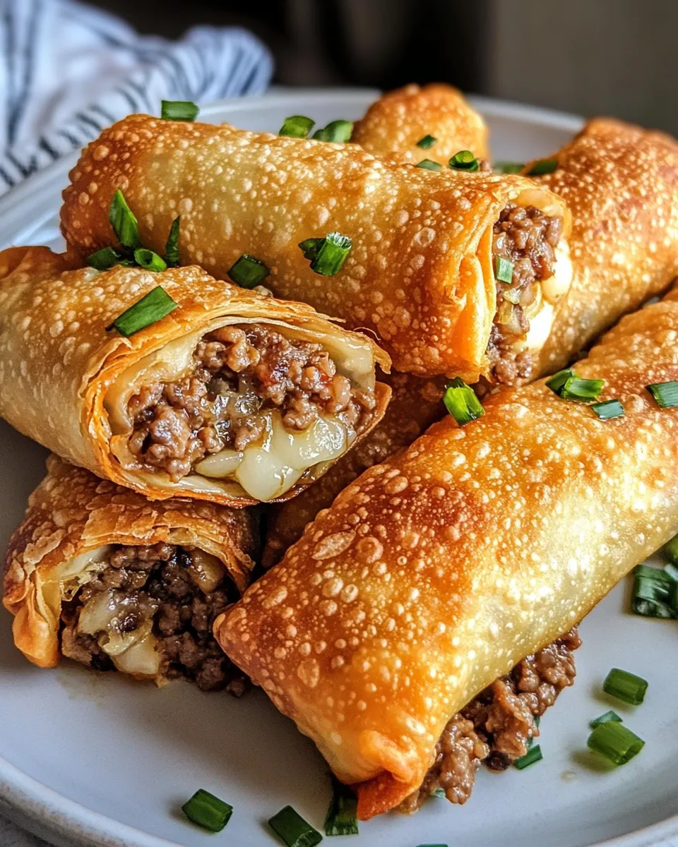 Delicious Philly Cheesesteak Eggrolls plate image