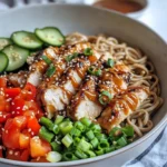Homemade Sesame Peanut Chicken Soba Noodles with Crunchy Veg recipe photo