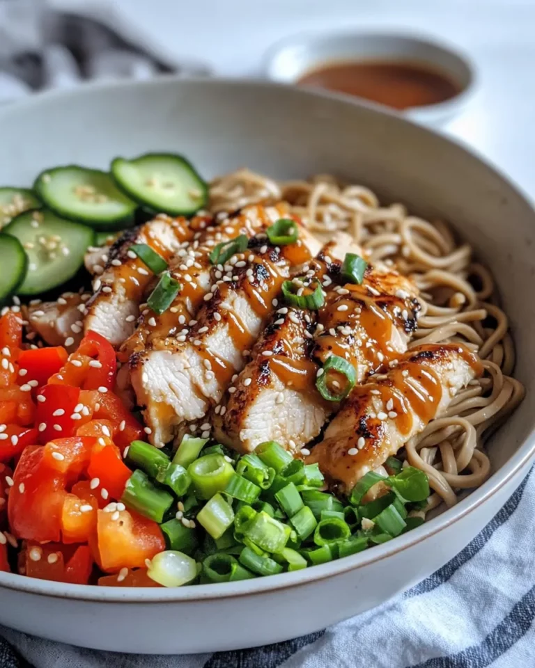 Homemade Sesame Peanut Chicken Soba Noodles with Crunchy Veg recipe photo