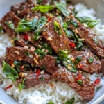 Homemade Spicy Thai Basil Beef with Jasmine Rice recipe photo