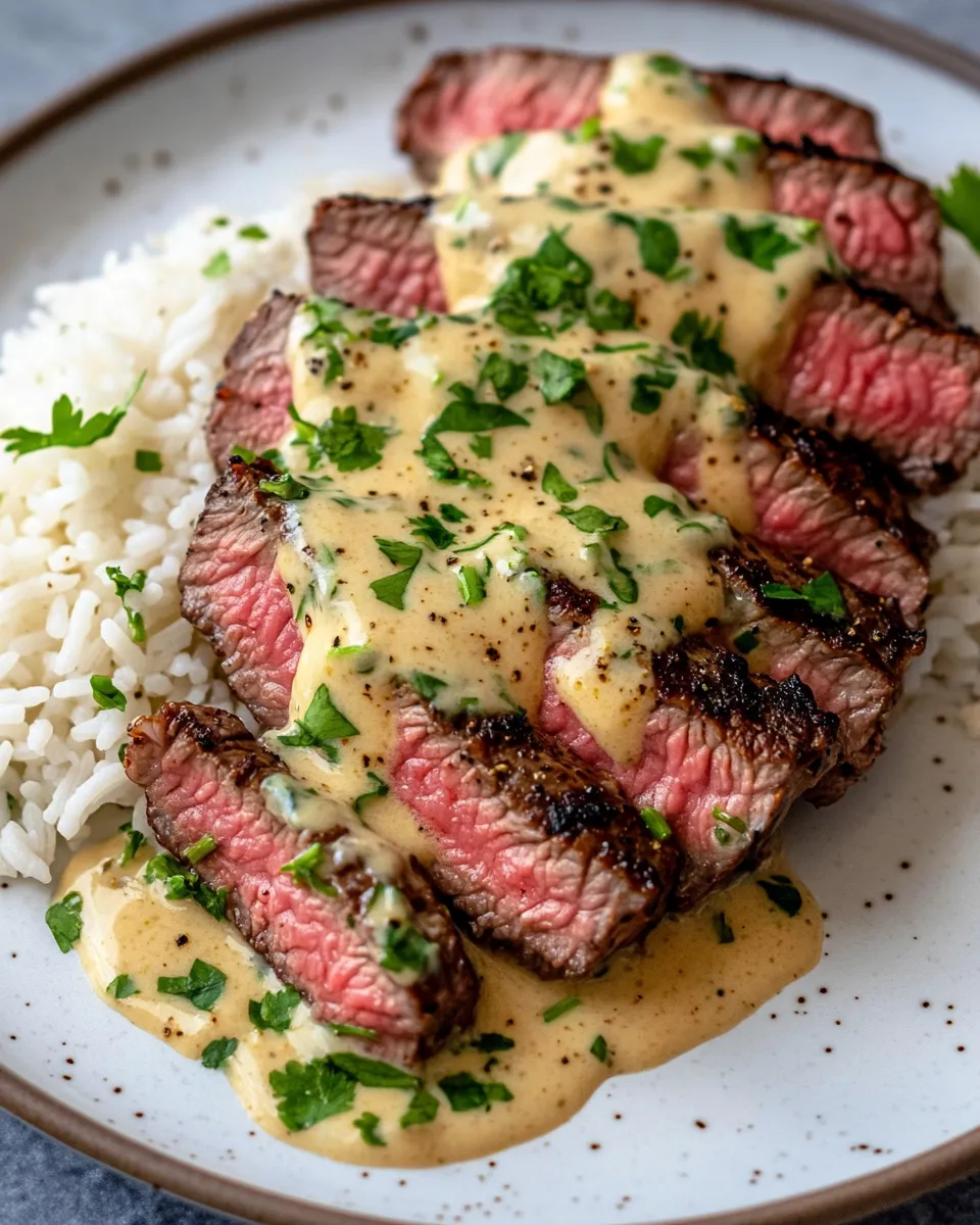 Easy Steak and Queso with Rice plate image