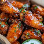 Homemade Sticky Honey Sriracha Wings with Garlic-Lime Dip recipe photo