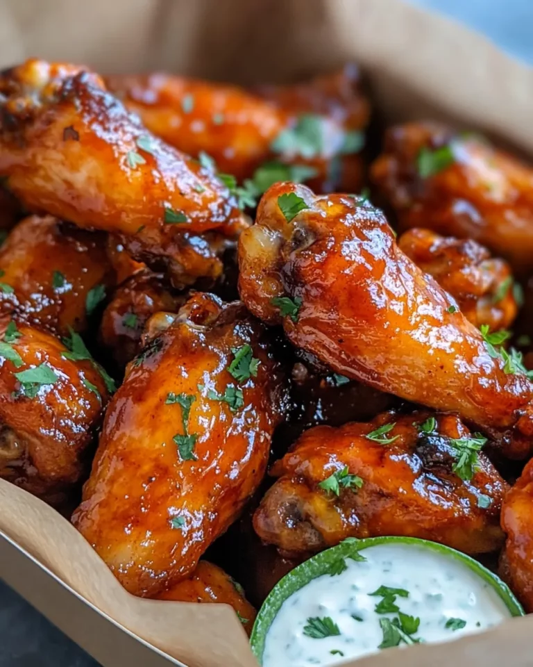 Homemade Sticky Honey Sriracha Wings with Garlic-Lime Dip recipe photo