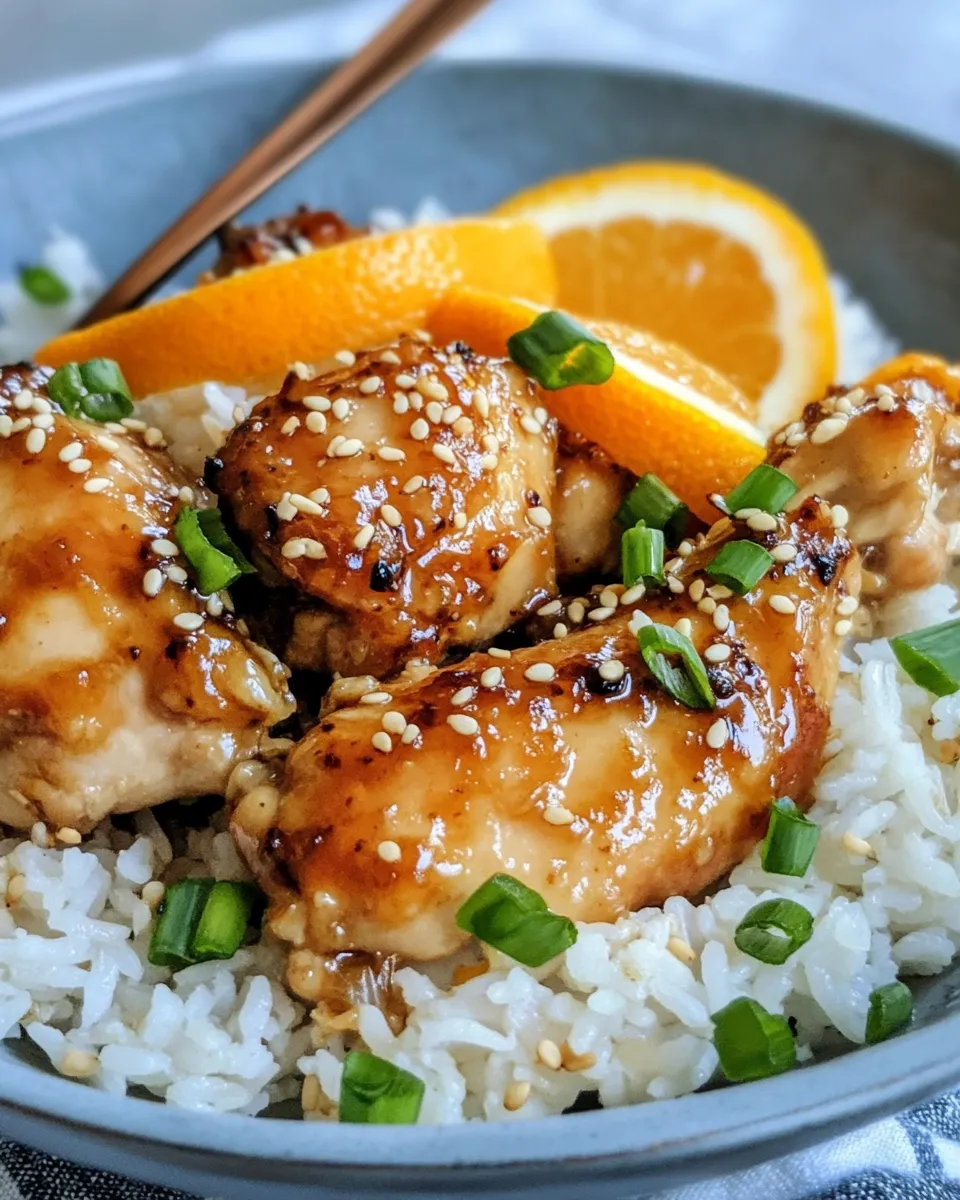 Homemade Sticky Orange Ginger Chicken with Sesame Rice recipe photo