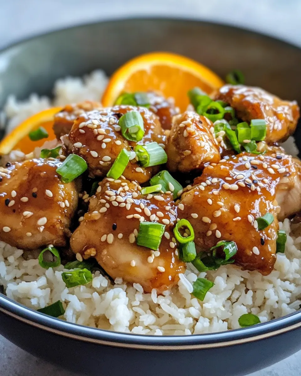 Classic Sticky Orange Ginger Chicken with Sesame Rice dish photo