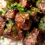 Delicious Sweet Chili Garlic Steak Bites with Coconut Rice photo