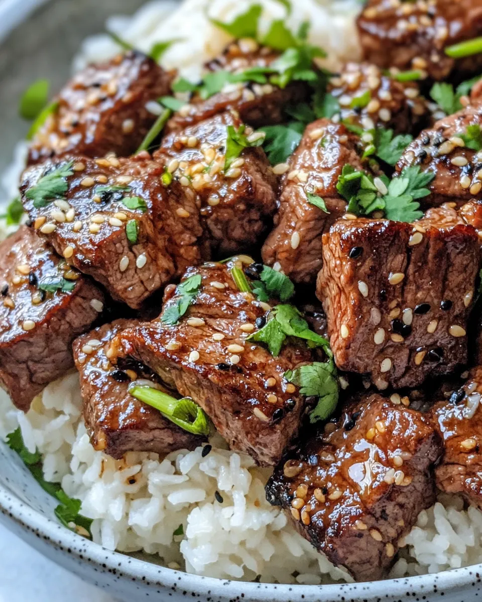 Easy Sweet Chili Garlic Steak Bites with Coconut Rice image