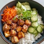 Homemade Sweet Chili Garlic Tofu Bowls with Pickled Veg recipe photo