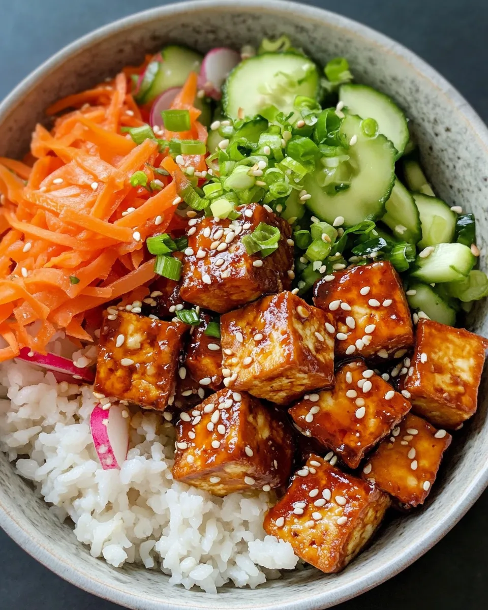 Classic Sweet Chili Garlic Tofu Bowls with Pickled Veg dish photo