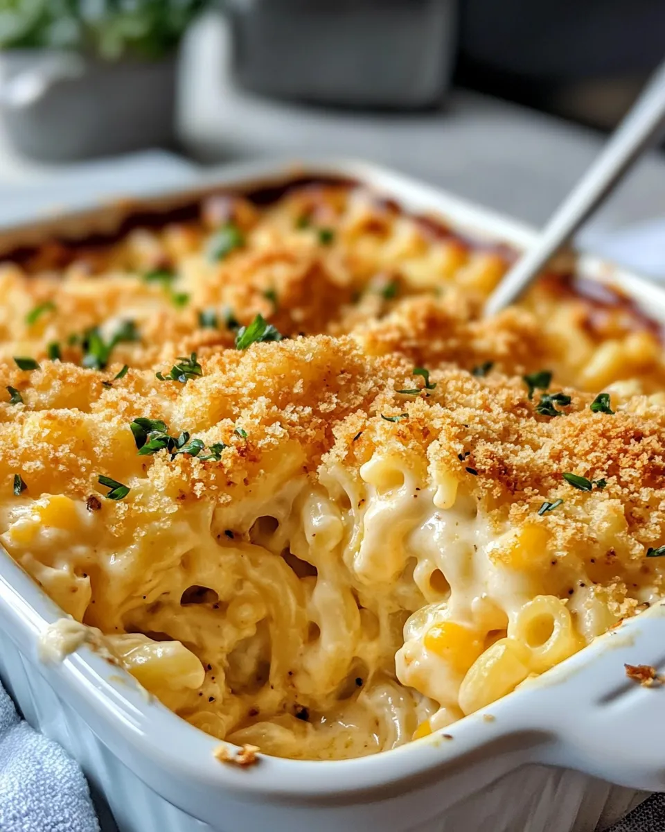 Homemade Sweet Corn Elote Mac and Cheese Bake recipe photo