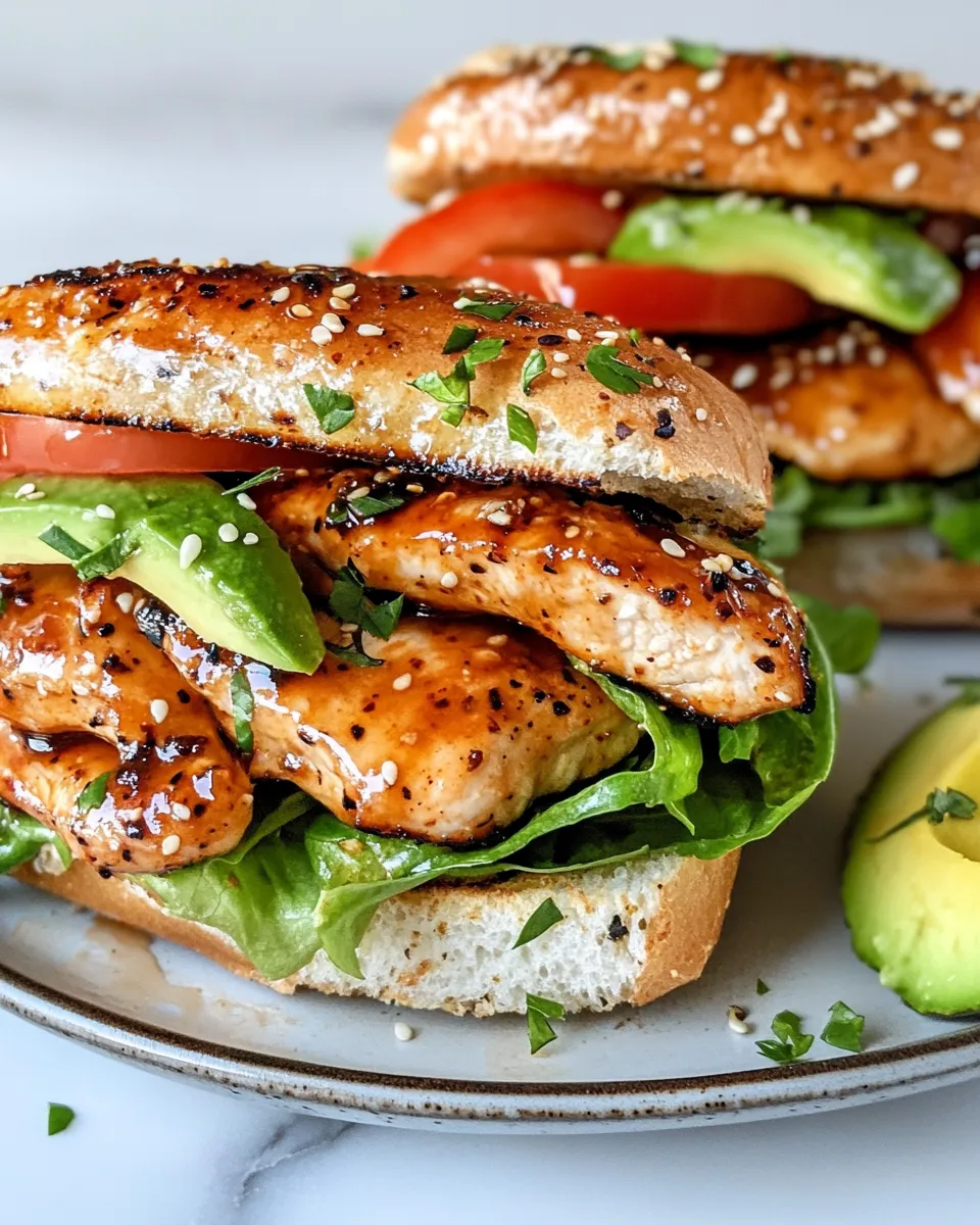 Easy Sweet Heat Honey Chipotle Chicken Sandwiches food shot